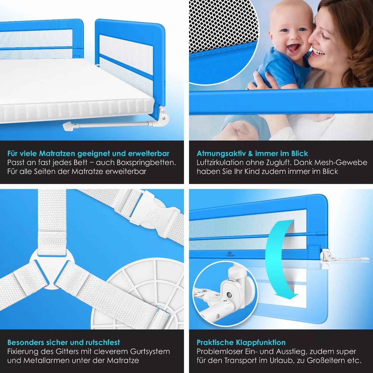 Ограждение детской кровати KESSER 200 см Синий - фото 5