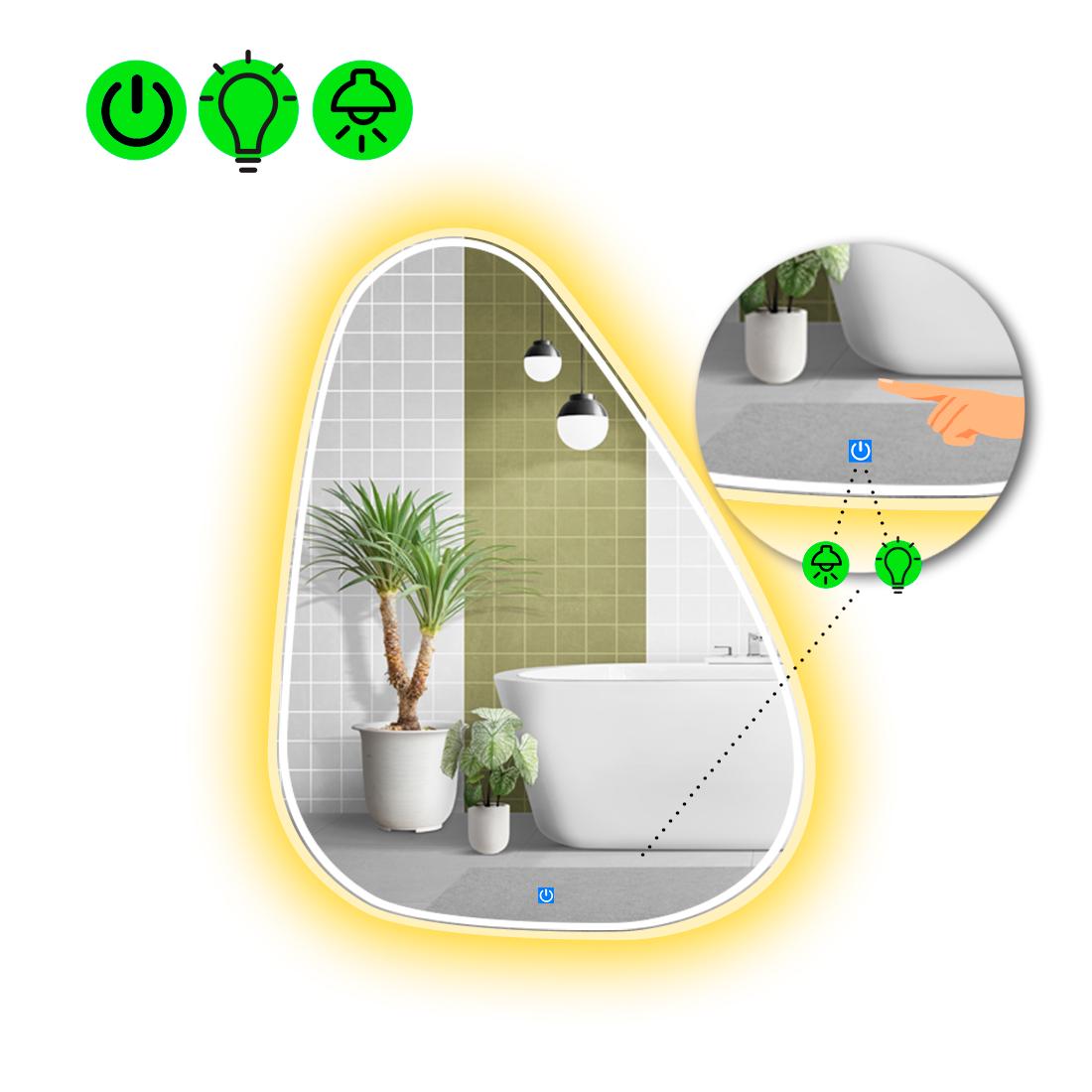 Зеркало с LED подсветкой Doccia 4 с сенсорной кнопкой управления 120x96 см (8776719)