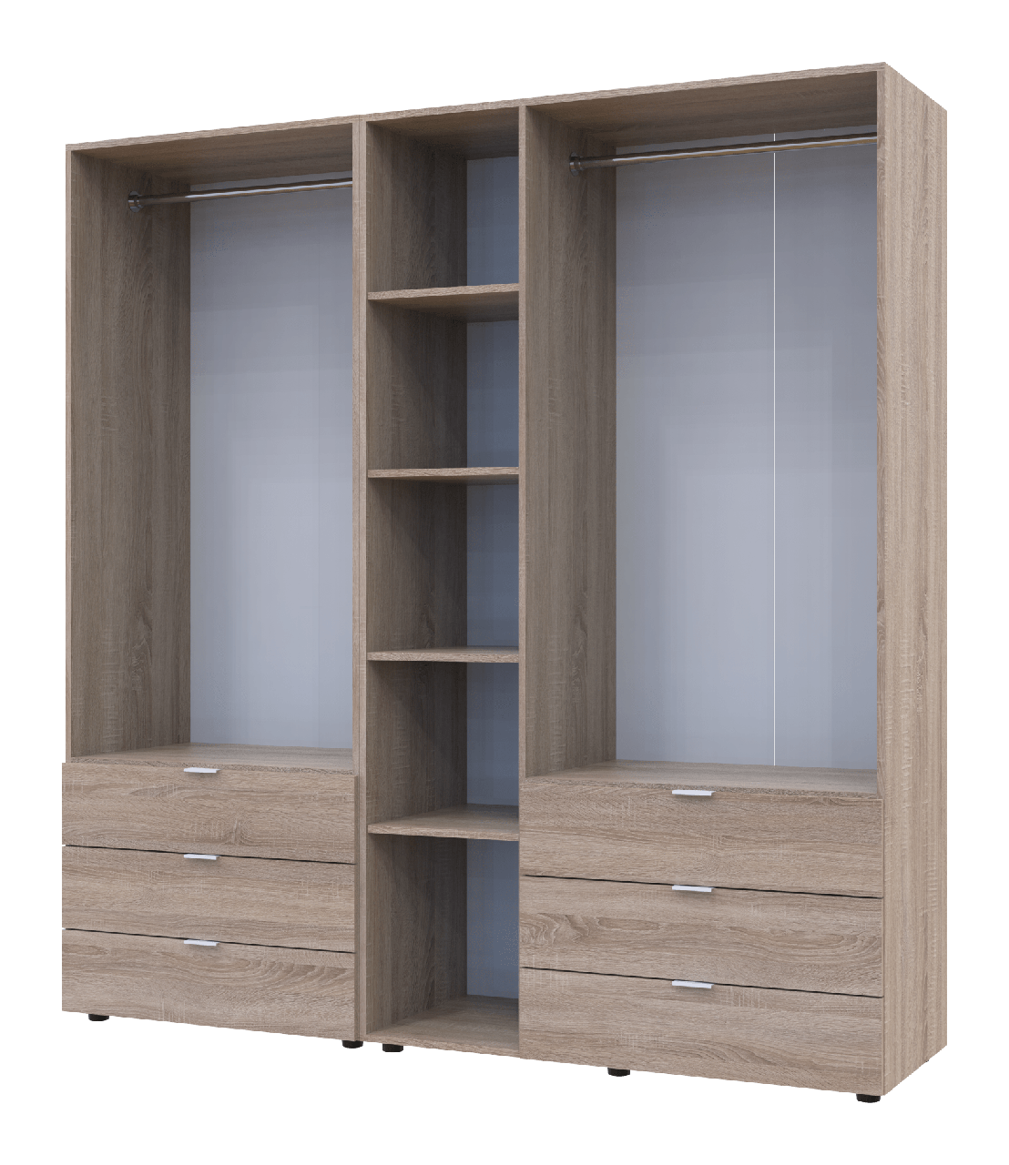 Шкаф распашной для одежды Doros Гелар 2 шт. 193,7х49,5х203,4 см Сонома - фото 3 Шкаф распашной для одежды Doros Гелар 2 шт. 193,7х49,5х203,4 см Сонома - фото 3