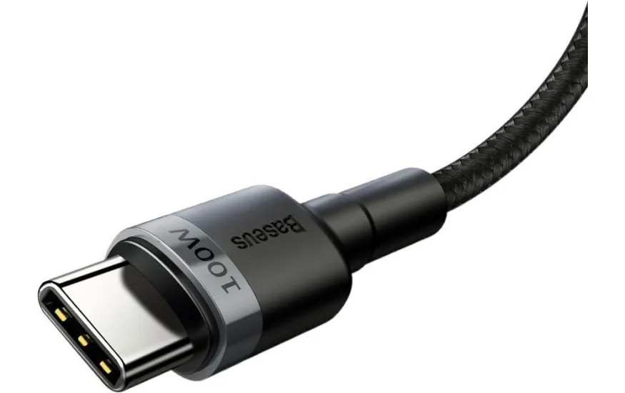 Кабель для швидкої зарядки 100W Baseus Cafule PD2.0 USB Type C-Type C 1 м Сірий/Чорний (v-21) - фото 4 Кабель для швидкої зарядки 100W Baseus Cafule PD2.0 USB Type C-Type C 1 м Сірий/Чорний (v-21) - фото 4