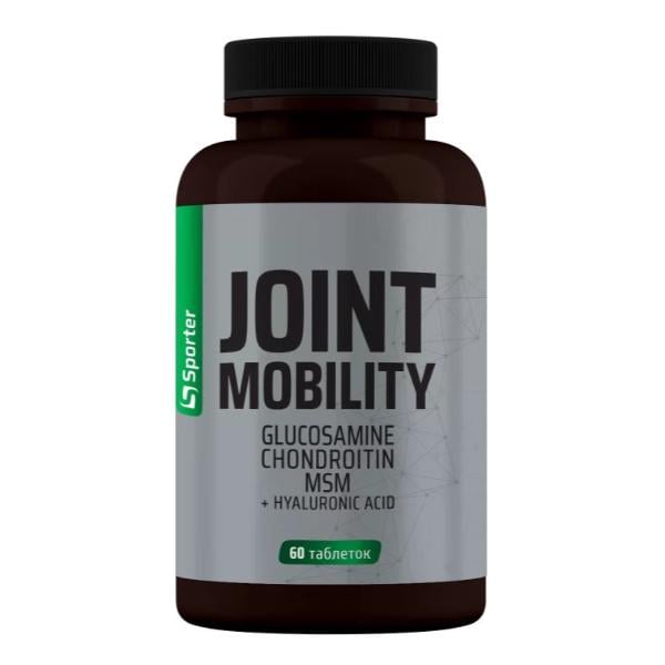 Хондропротектор для спорту Sporter Joint Mobility Glucosamine Chondroitin MSM + Hyaluronic Acid 60 таб. (000027361)