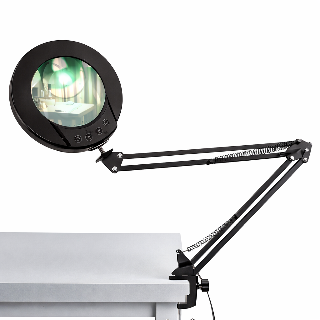 Лупа настільна лампа безтіньова з лінзою 10х на струбцині з кріпленням на стіл (31774055) Лупа настільна лампа безтіньова з лінзою 10х на струбцині з кріпленням на стіл (31774055)