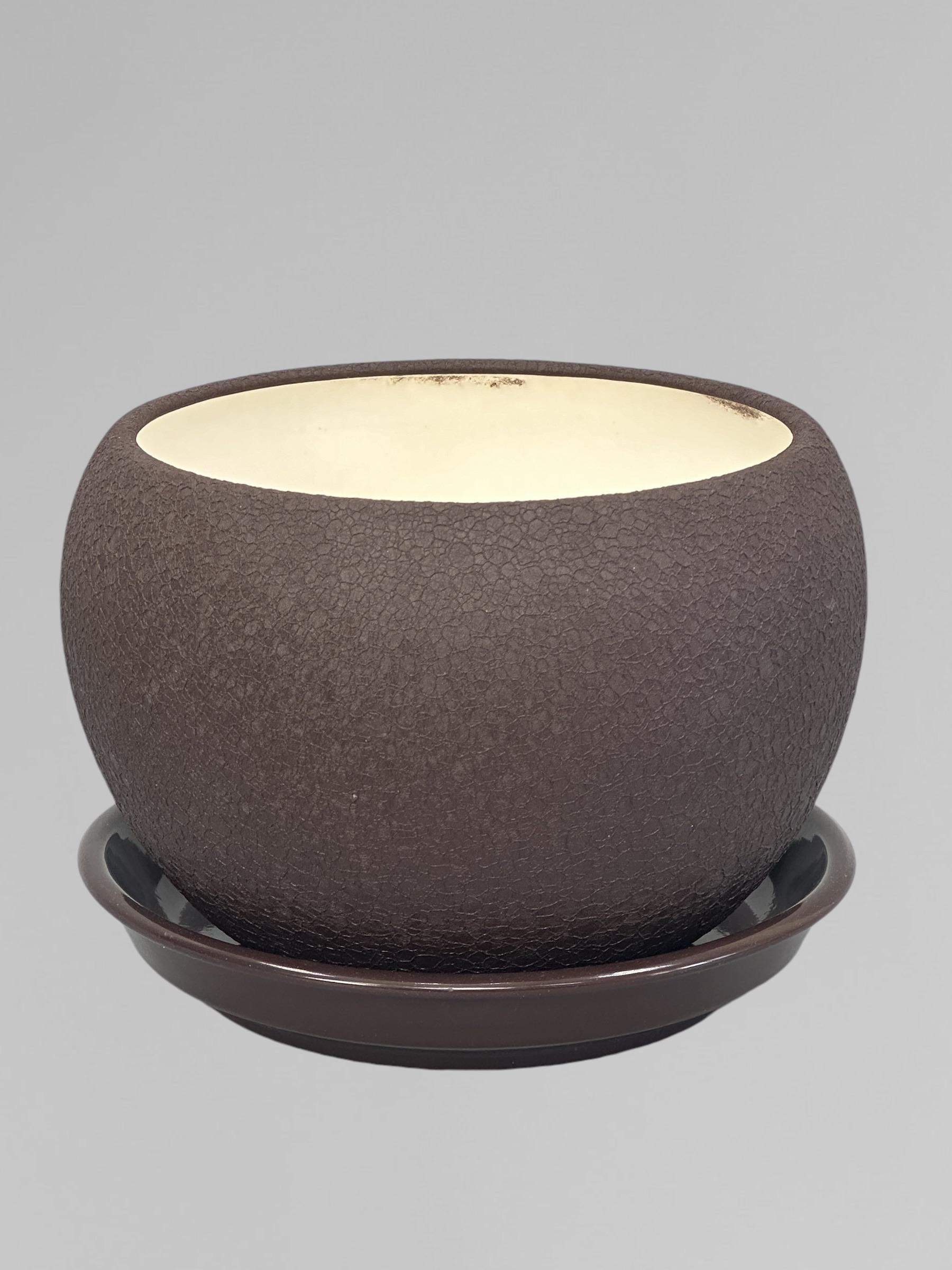 Горшок для цветов керамический Шар Шелк 1,4 л Шоколад (Г01008) - фото 2 Горшок для цветов керамический Шар Шелк 1,4 л Шоколад (Г01008) - фото 2