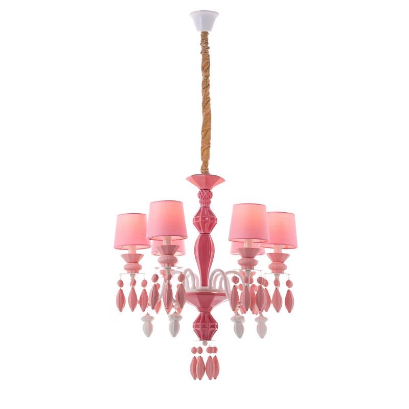 Люстра подвесная с абажуром Light House ES-15452/6pink на шесть ламп Розовый