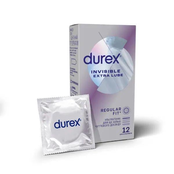 Презервативы тончайшие Durex Invisible Extra Lube с дополнительной смазкой 12 шт. (000004916)
