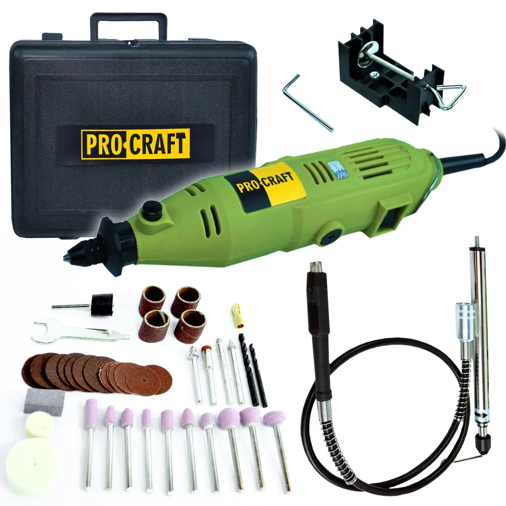 Гравер ProCraft PG400 с патроном 130 Вт 24 насадки с регулировкой с кейсом (004001)