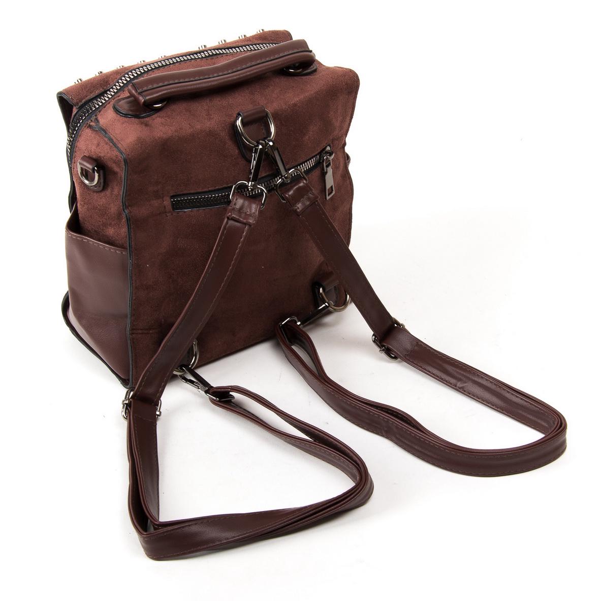 Женская сумка-рюкзак из замша Fashion 11045 Кофейный - фото 2 Женская сумка-рюкзак из замша Fashion 11045 Кофейный - фото 2