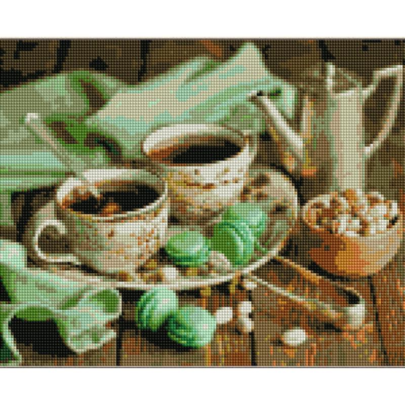 Алмазная мозаика на подрамнике Strateg Премиум Кофейный натюрморт 30x40 см (Str-KB094)