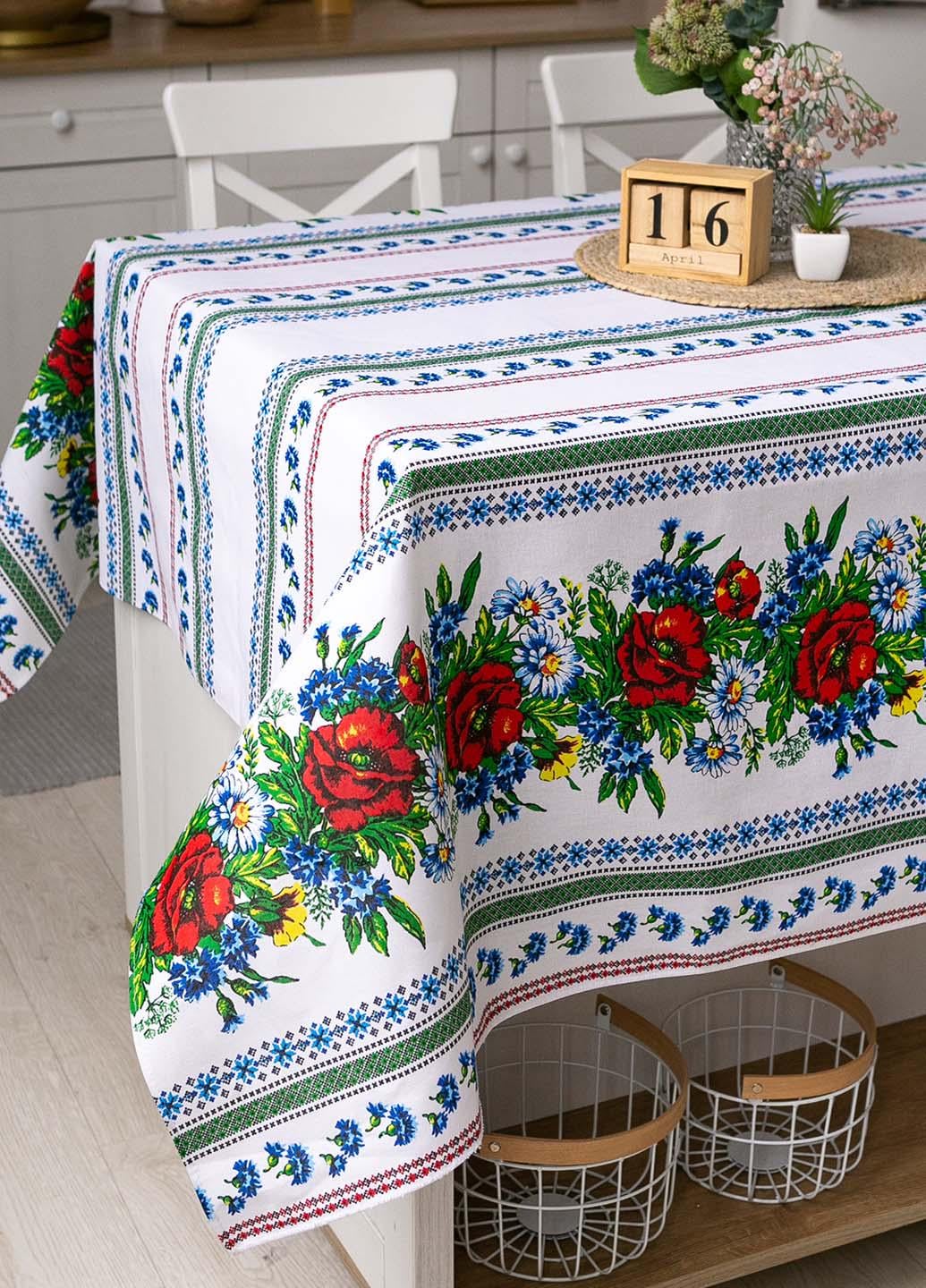 Скатерть традиция Васильки 1,5х1,1 м (влш11)