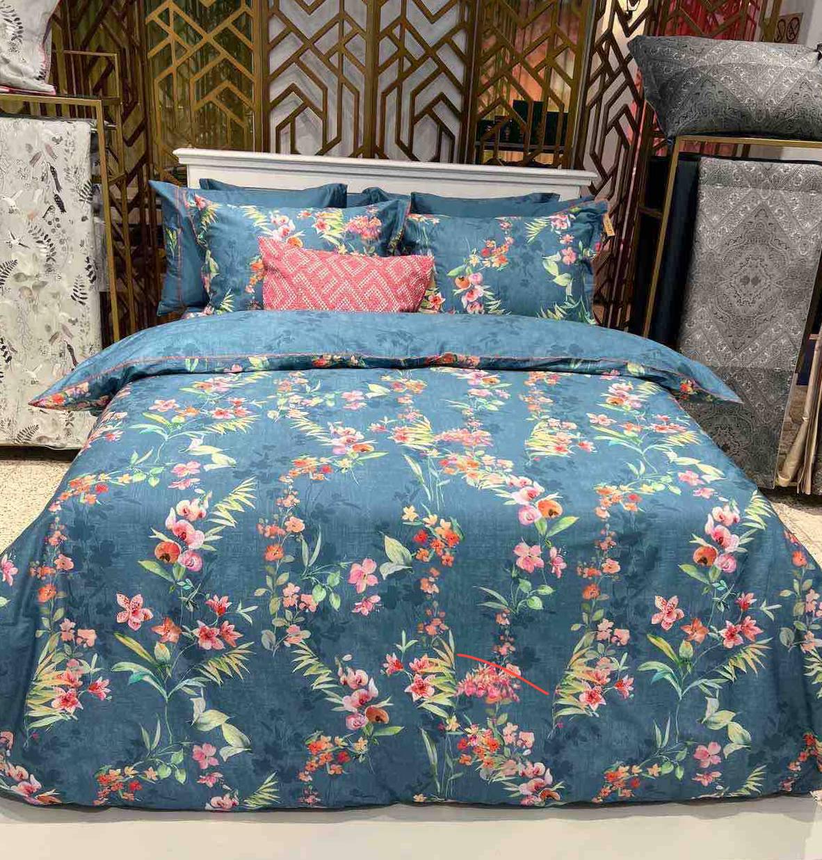 Постельное белье Sarev Leticia mavi 300ТС делюкс сатин евро