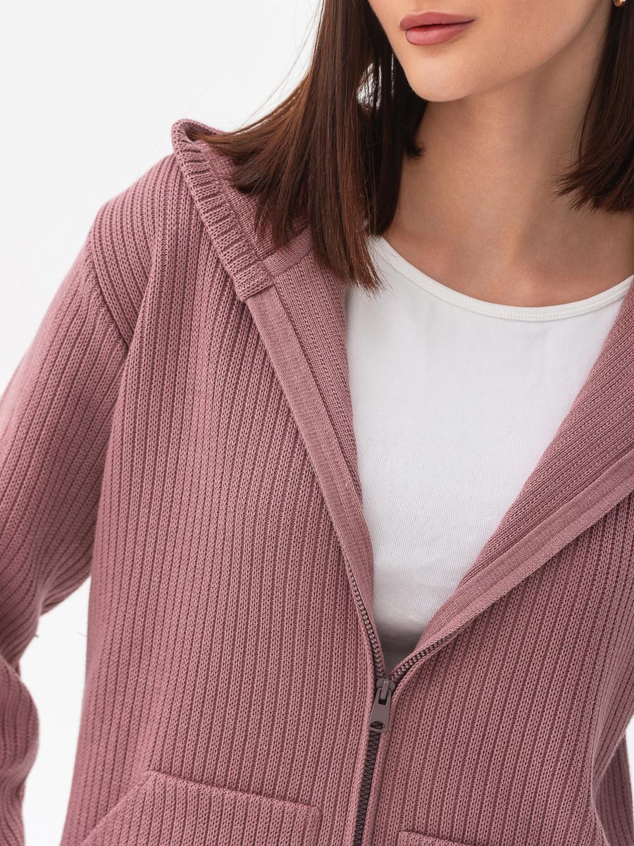 Кардиган хлопковый с капюшоном SVTR р.48-52 Темный пудровый (592) - фото 3 Кардиган хлопковый с капюшоном SVTR р.48-52 Темный пудровый (592) - фото 3