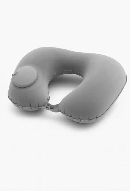 Подушка надувна для шиї з підкачуванням Сірий (MA641)