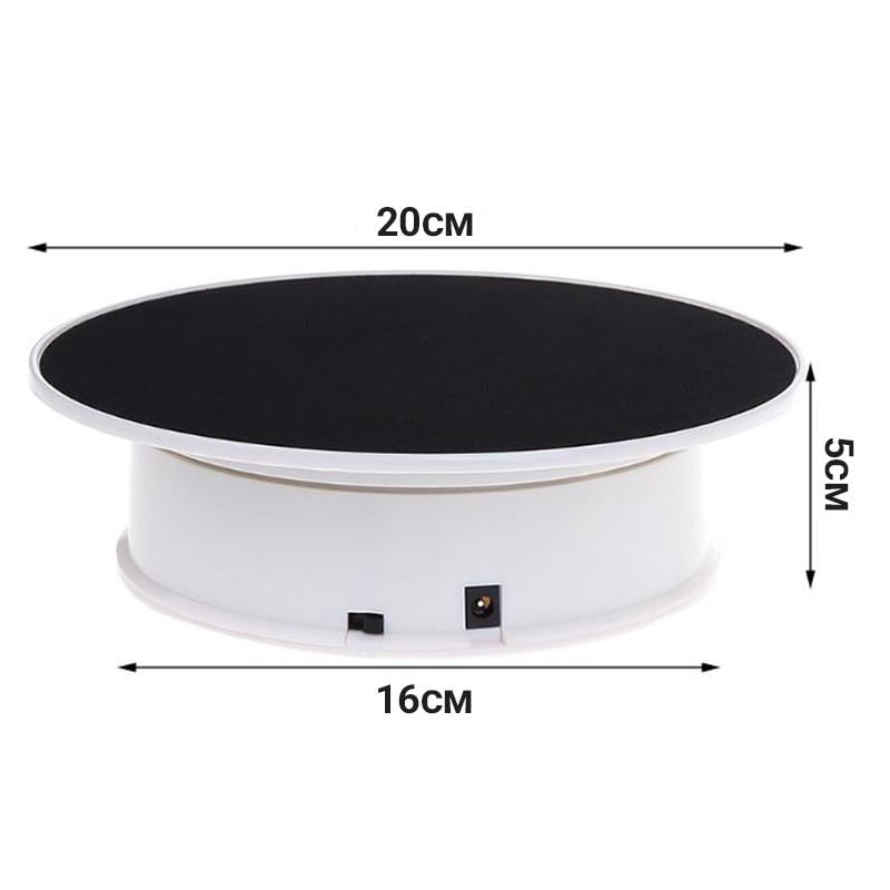 Поворотный фотостолик для предметной съемки 3D Heonyirry C366 с черной накладкой Белый - фото 5 Поворотный фотостолик для предметной съемки 3D Heonyirry C366 с черной накладкой Белый - фото 5