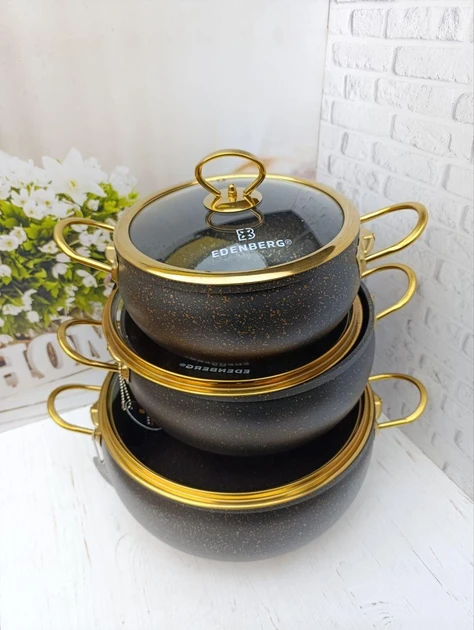 Набор кастрюль Edenberg из алюминия 6 предметов (EB-12922) - фото 1