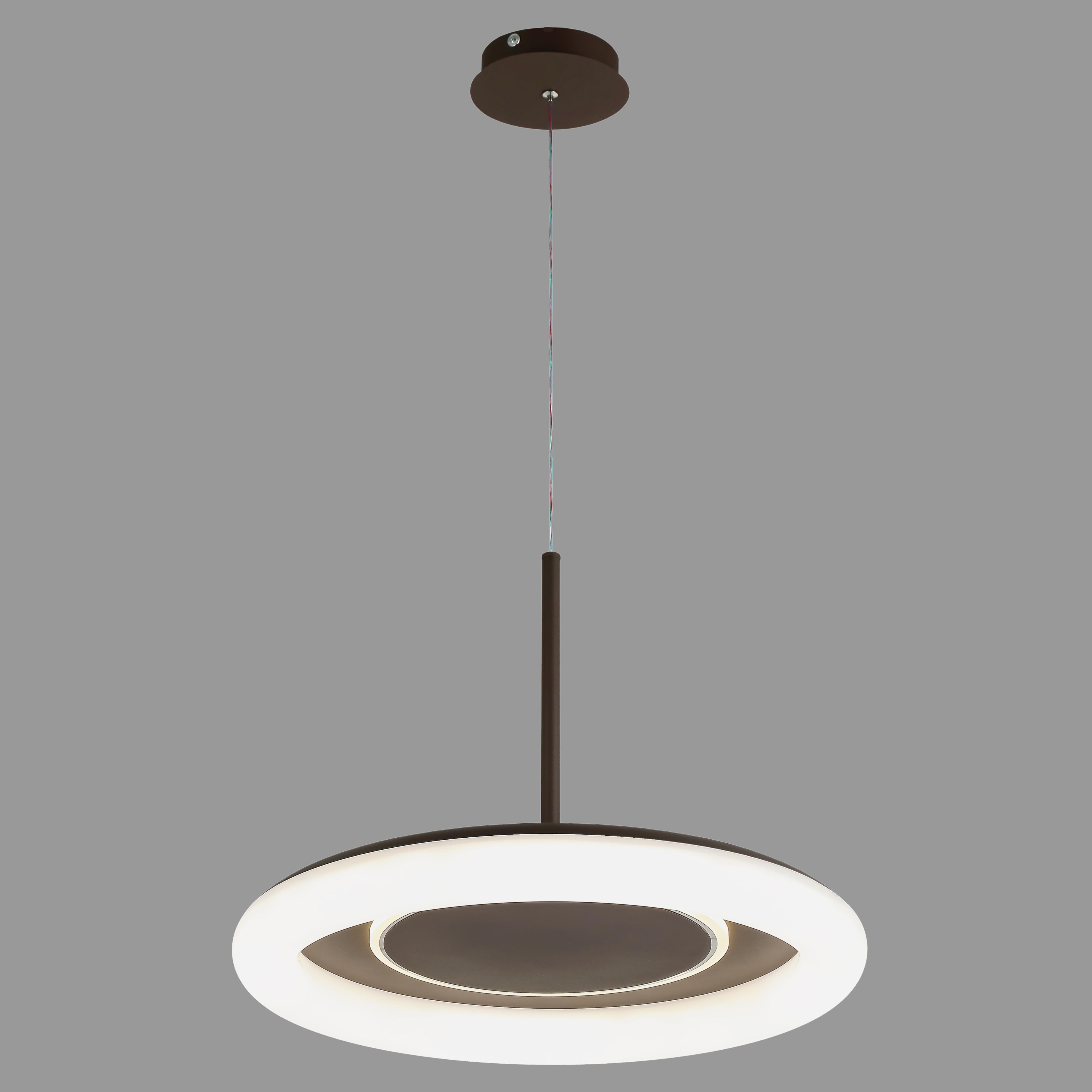 Люстра светодиодная подвесная 70W с пультом и приложением 50 см Коричневый (97-MD6006)