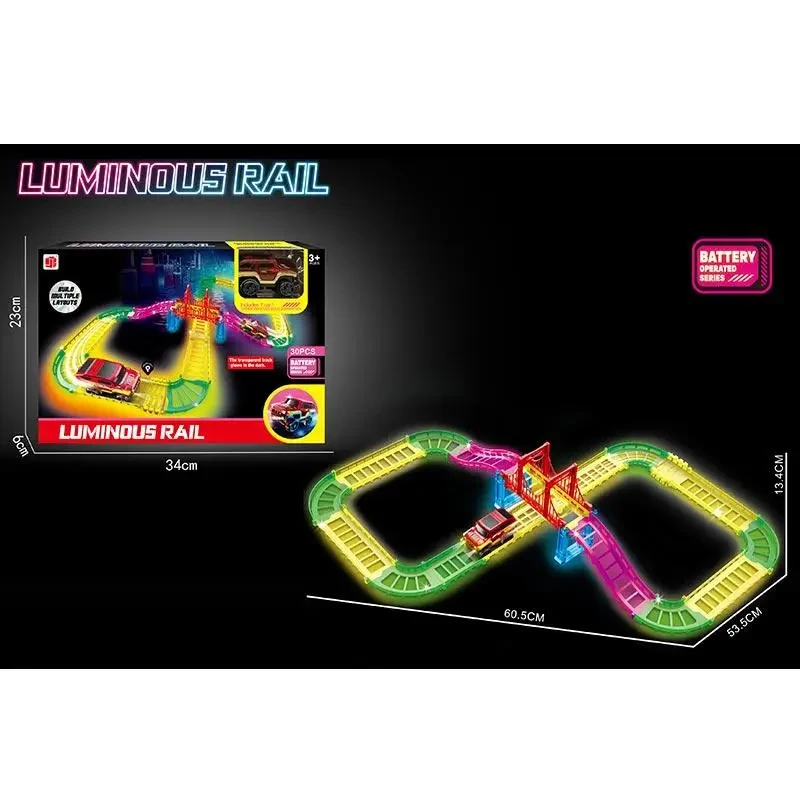 Трек игрушечный Luminous Rail светится в темноте 34х6х23 см (888-130) - фото 3