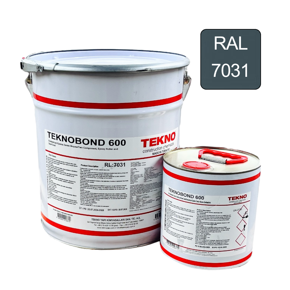 Фарба епоксидна Tekno bond 600 для бетонної підлоги 20 кг Сірий (RAL 7031)