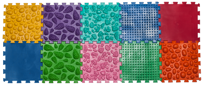 Ковер массажный с настольной игрой Лесные приключения ортопедический набор 10 эл. 27х28 см