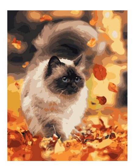 Картина по номерам Strateg Животные Осенняя прогулка 40х50 см в термопакете (VA-3297-mt)