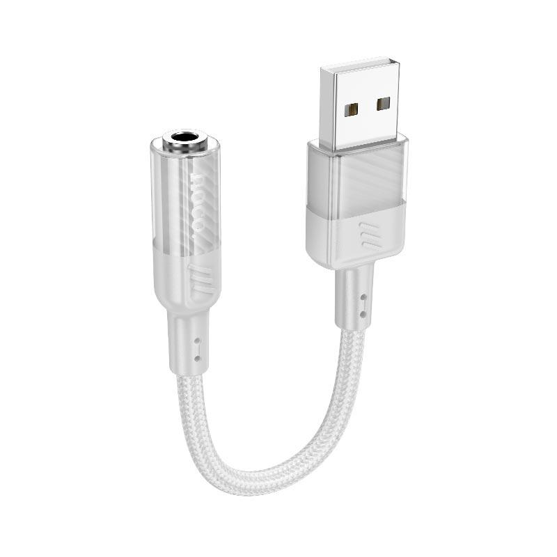 Переходник Hoco LS37 USB to 3,5 мм 15 см Grey (594513) - фото 2