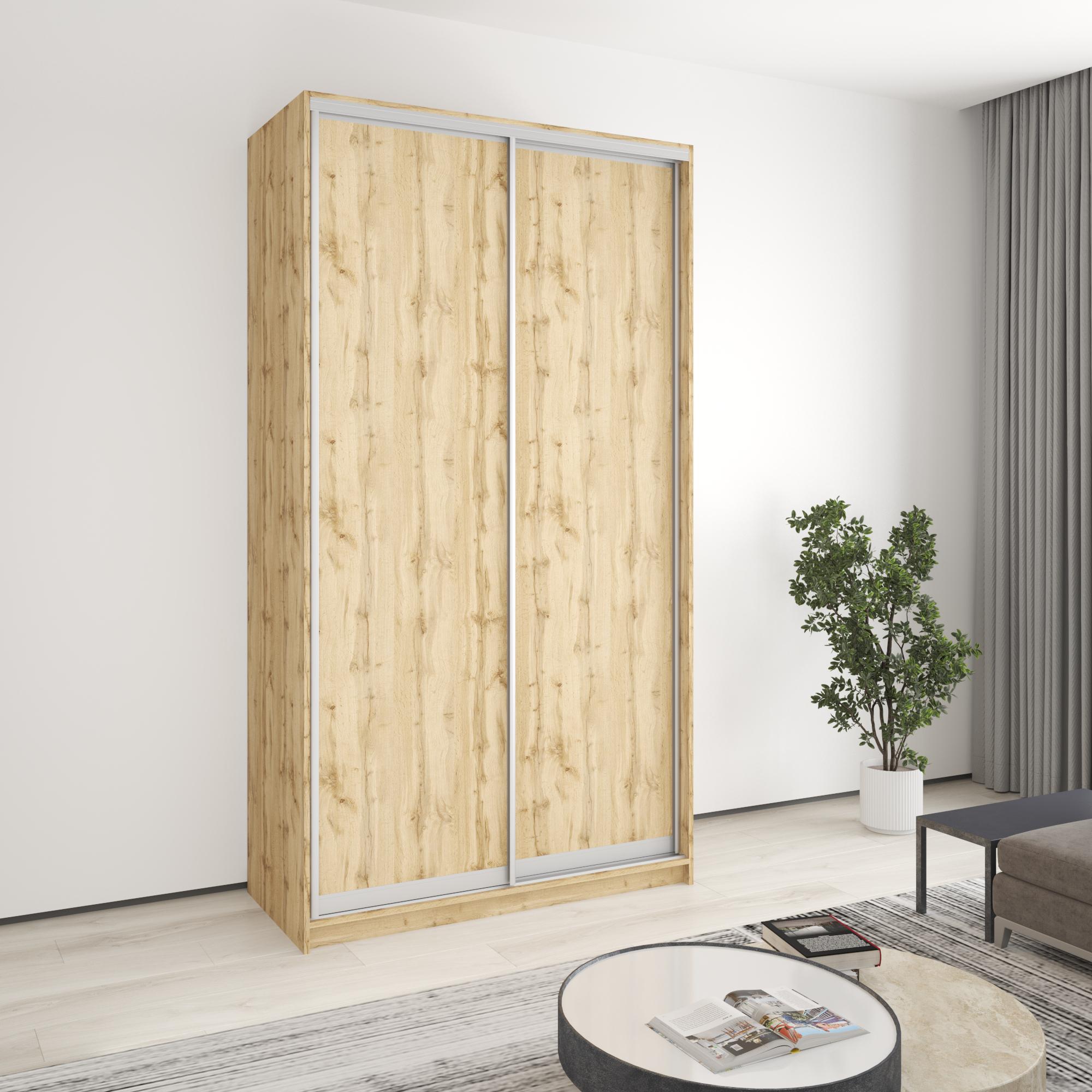 Шкаф-купе двухдверный MebelStar стандарт AL 2 ДСП 130x60x240 см Дуб тахо (MBS-3657) - фото 1