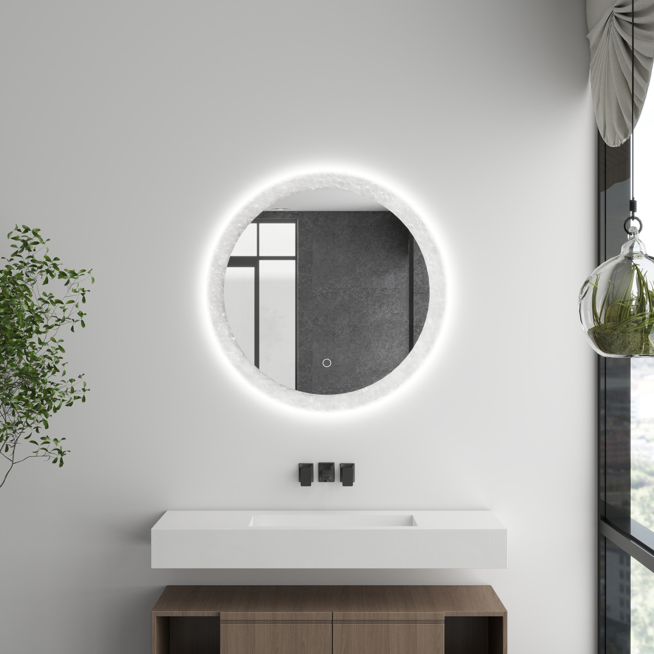 Зеркало для ванной комнаты круглое Insana 701 с LED-подсветкой 70х70 см (А0060084)