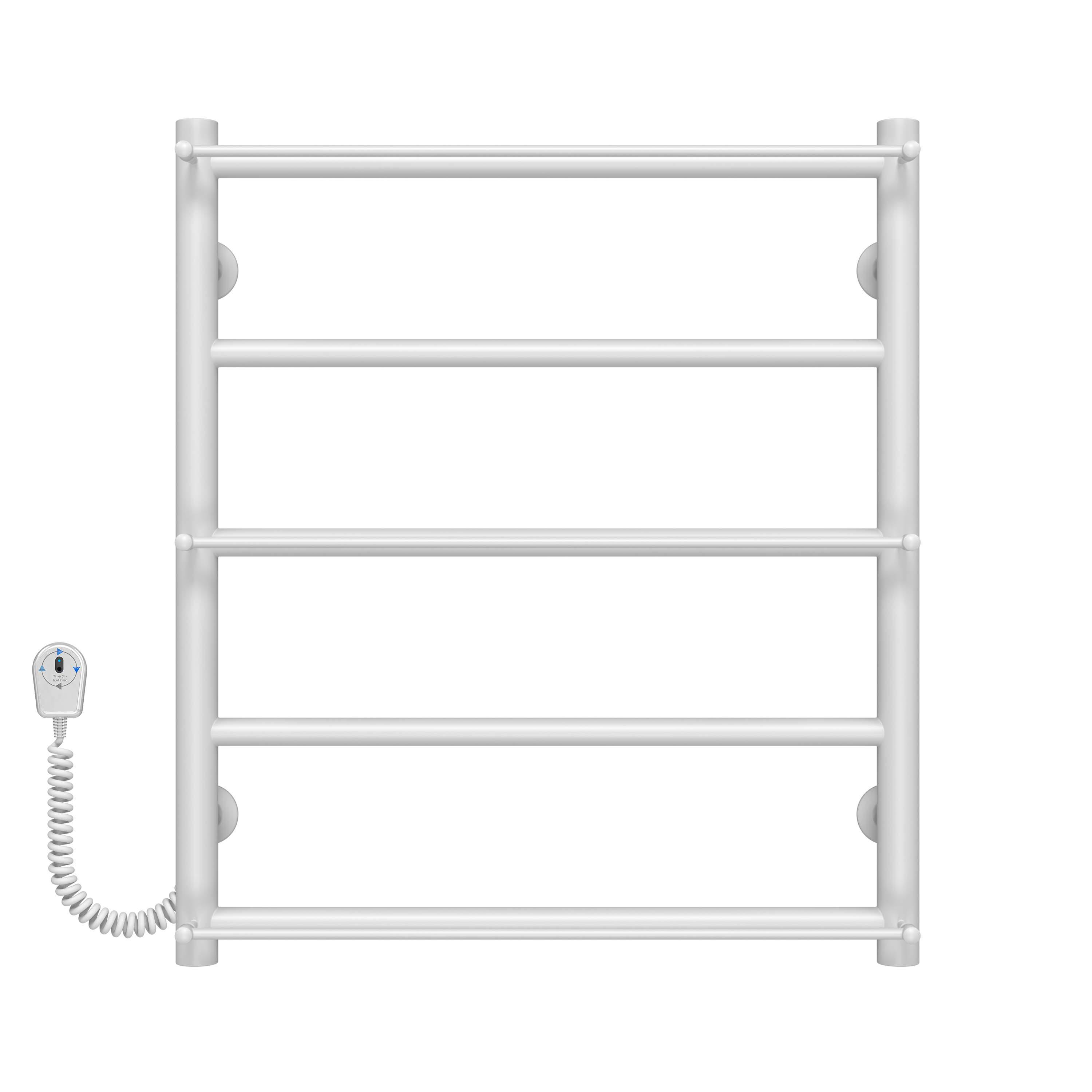 Полотенцесушитель электрический Deffi Ladder П5 EF16 левое подключение нержавеющая сталь 500х600 мм Белый (C.LK.60.50.5.EWR5)