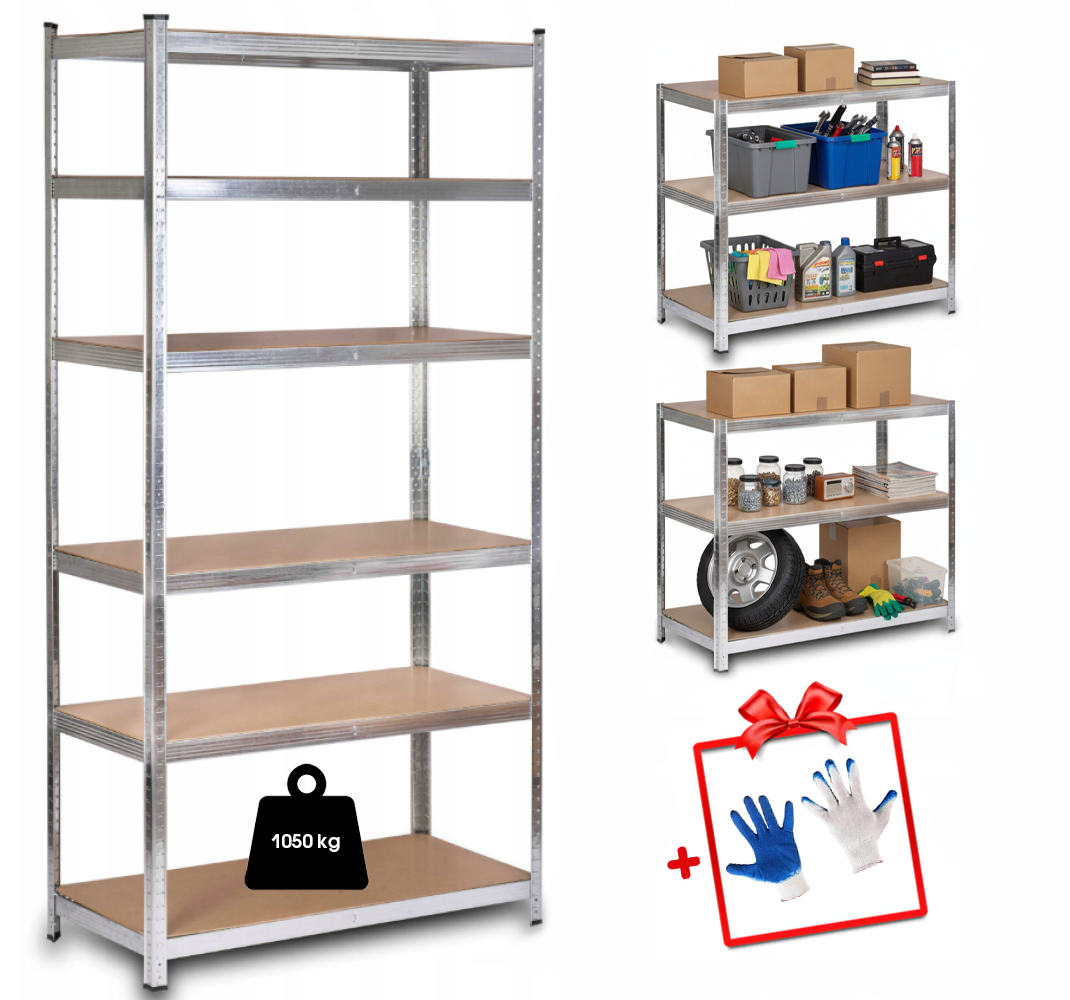 Стелаж металевий Bonro G2211 для кладовки комори підвалу 6 полиць 220х110х50 см (42401123) - фото 2 Стелаж металевий Bonro G2211 для кладовки комори підвалу 6 полиць 220х110х50 см (42401123) - фото 2