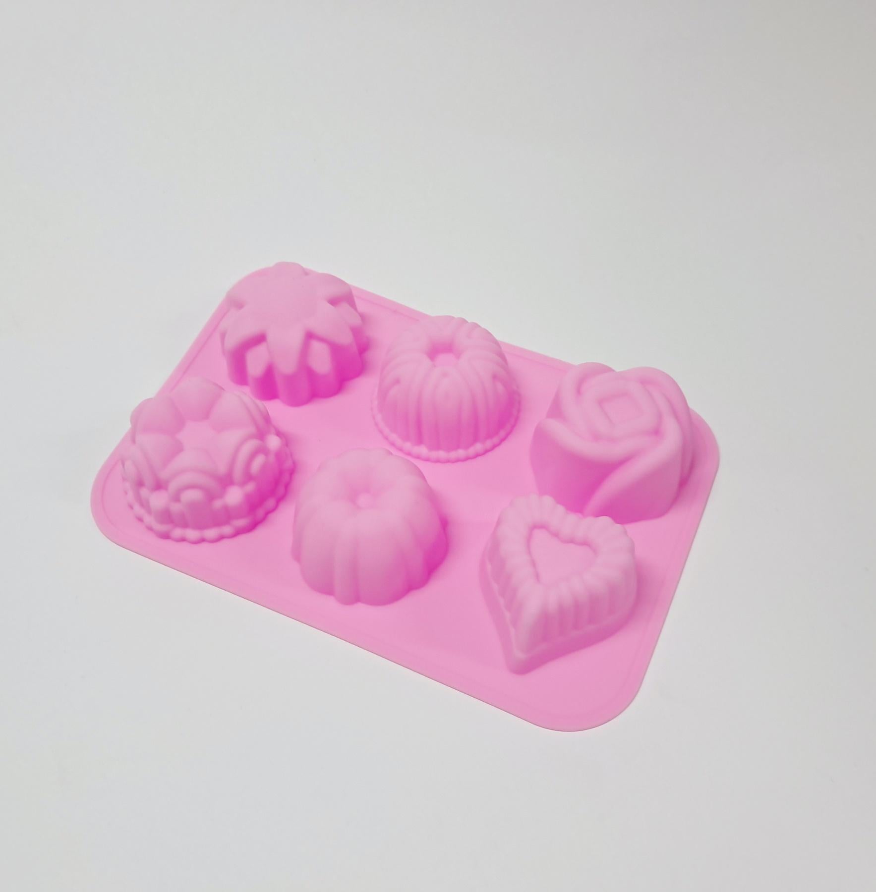 Форма силиконовая в виде разнообразных цветочков Розовый (CB-0121)