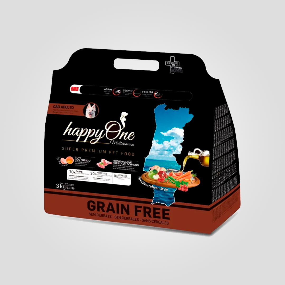 Корм сухой беззерновой HappyOne Mediterraneum Dog Fresh Lamb для взрослых собак с ягненком 3 кг (2091247425)