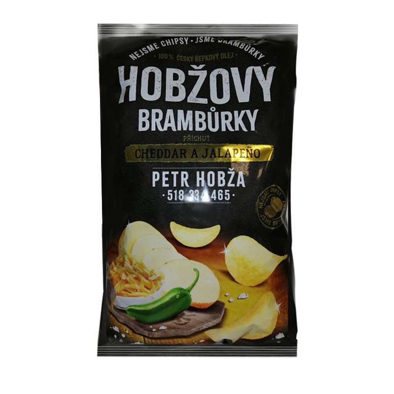Чипсы картофельные Hobžovy со вкусом сыра чеддер и халапеньо 150 г