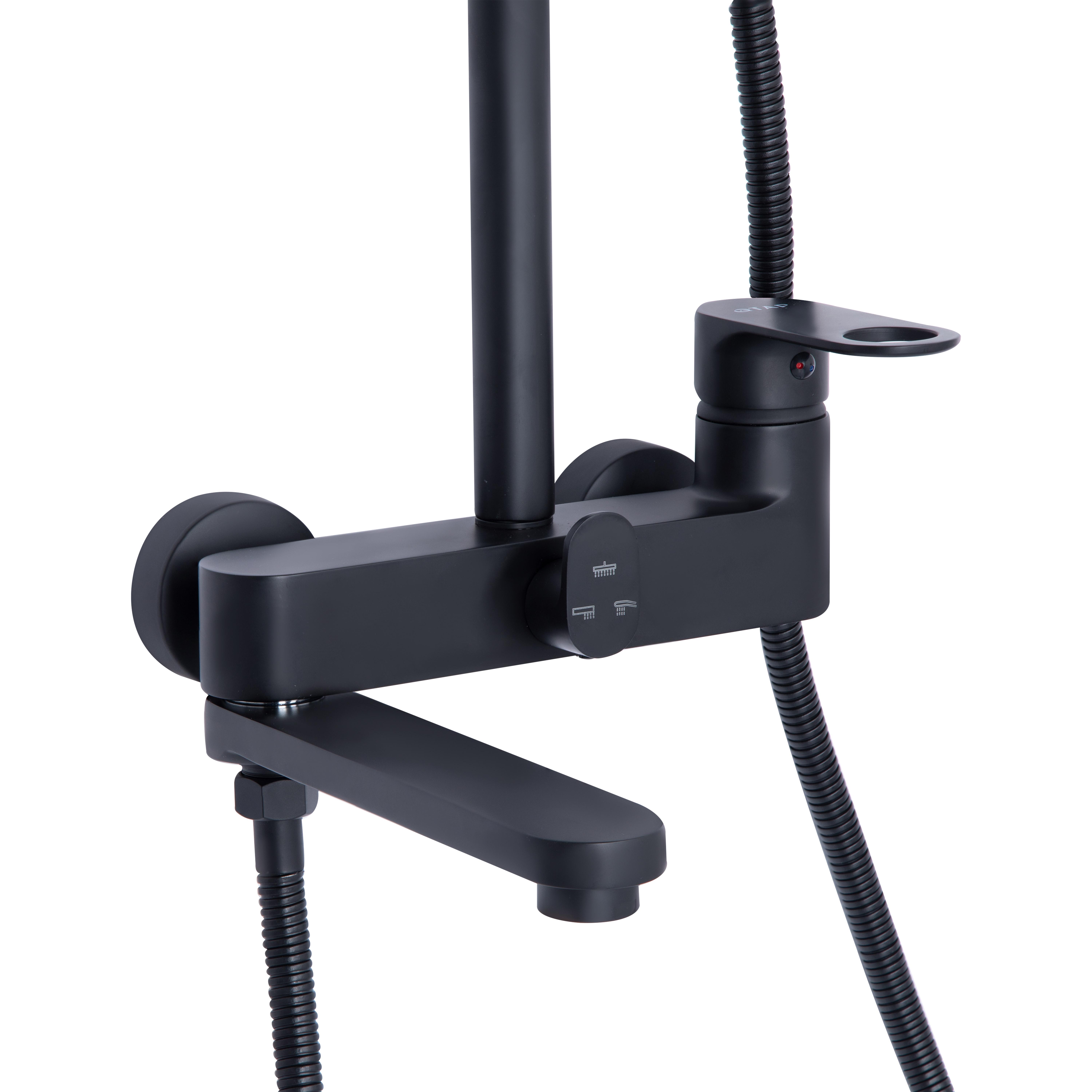 Душевая система универсальная Qtap Jay на три потребителя с изливом QTJAY111BLM45549 Black Matt (SD00051673) - фото 5 Душевая система универсальная Qtap Jay на три потребителя с изливом QTJAY111BLM45549 Black Matt (SD00051673) - фото 5