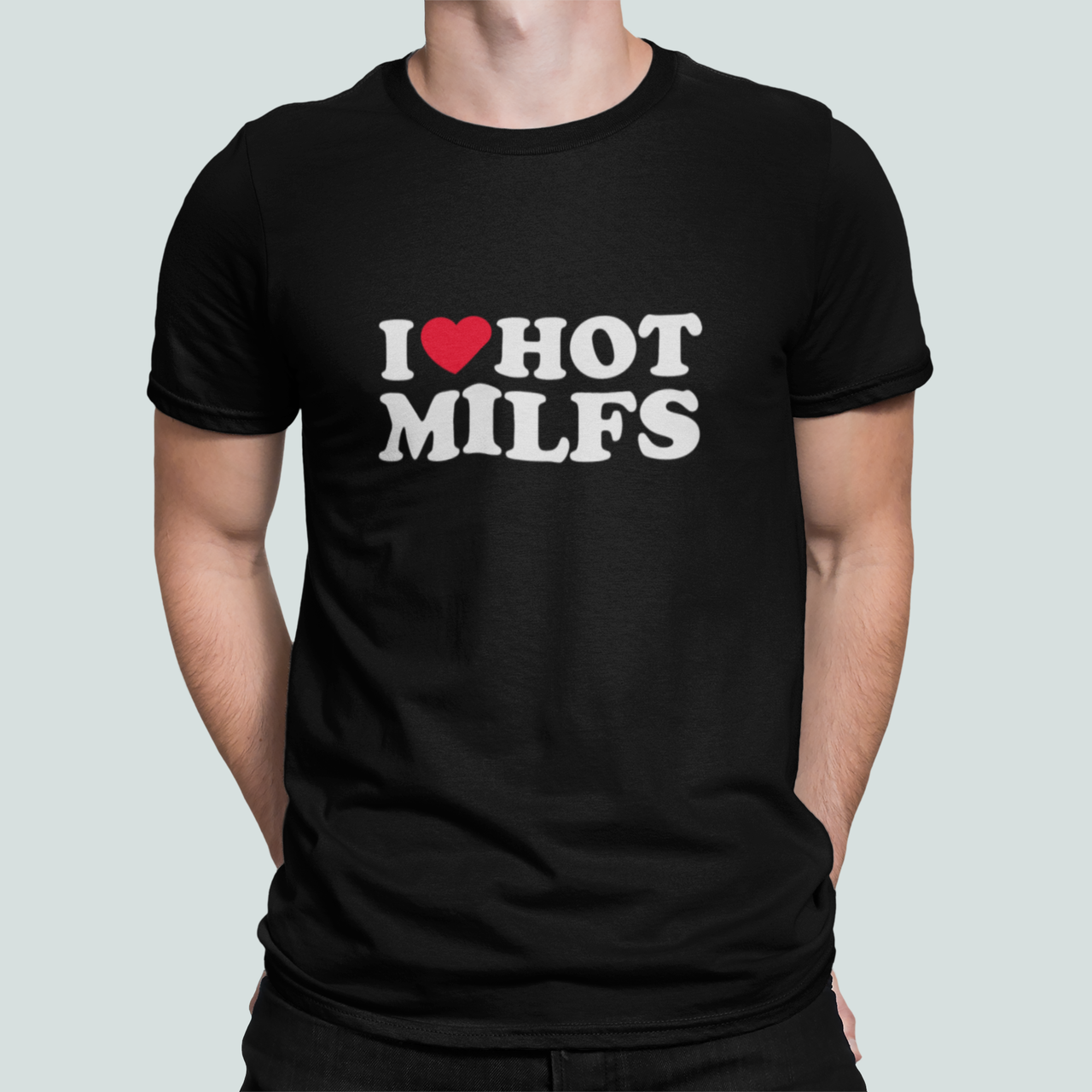Футболка мужская Stedman с принтом "I Love Hot Milfs" XXXL Черный (ПН393-6)