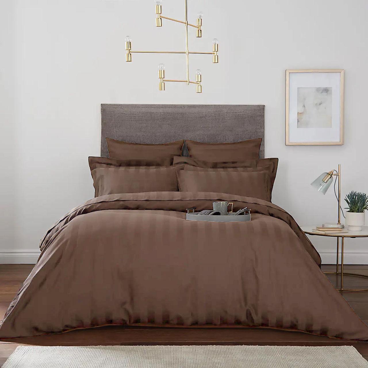 Комплект постельного белья Еней-плюс СТ0004 двуспальный Коричневый (158469)