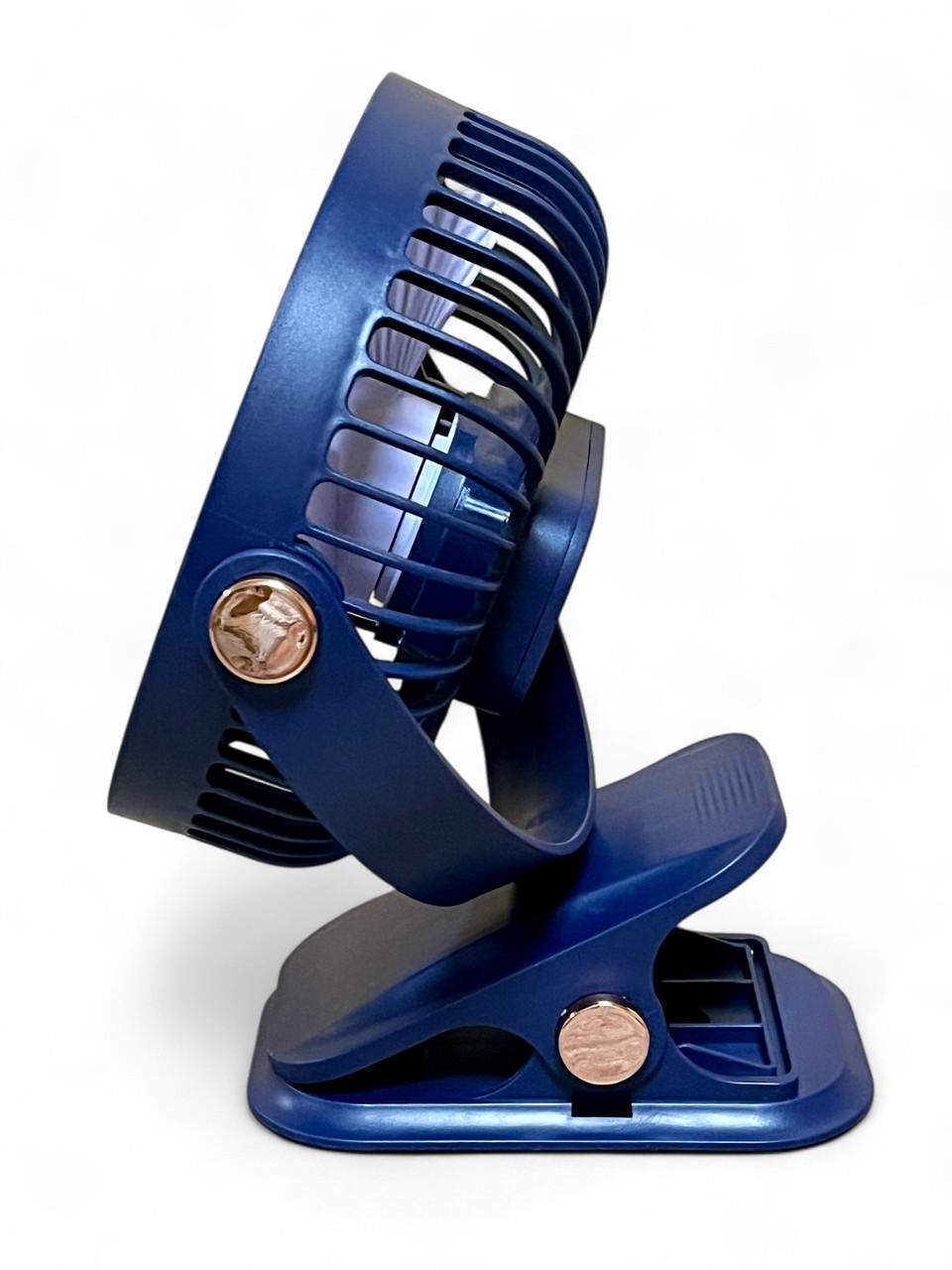 Вентилятор F2-150 акумуляторний з LED підсвічуванням та прищіпкою Dark Blue (2589778189) - фото 2