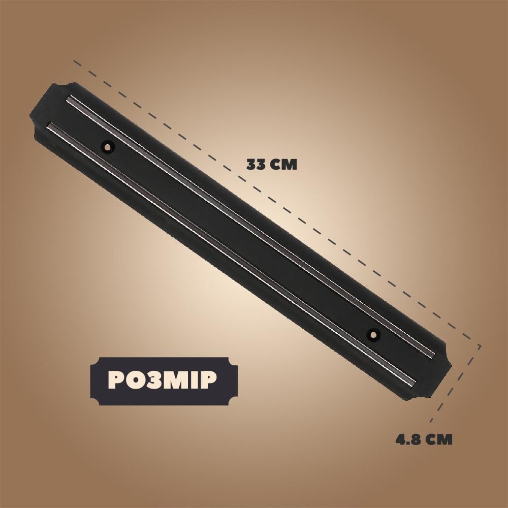 Держатель для ножей и инструментов настенный магнитный 33 см Черный (23993610) - фото 6