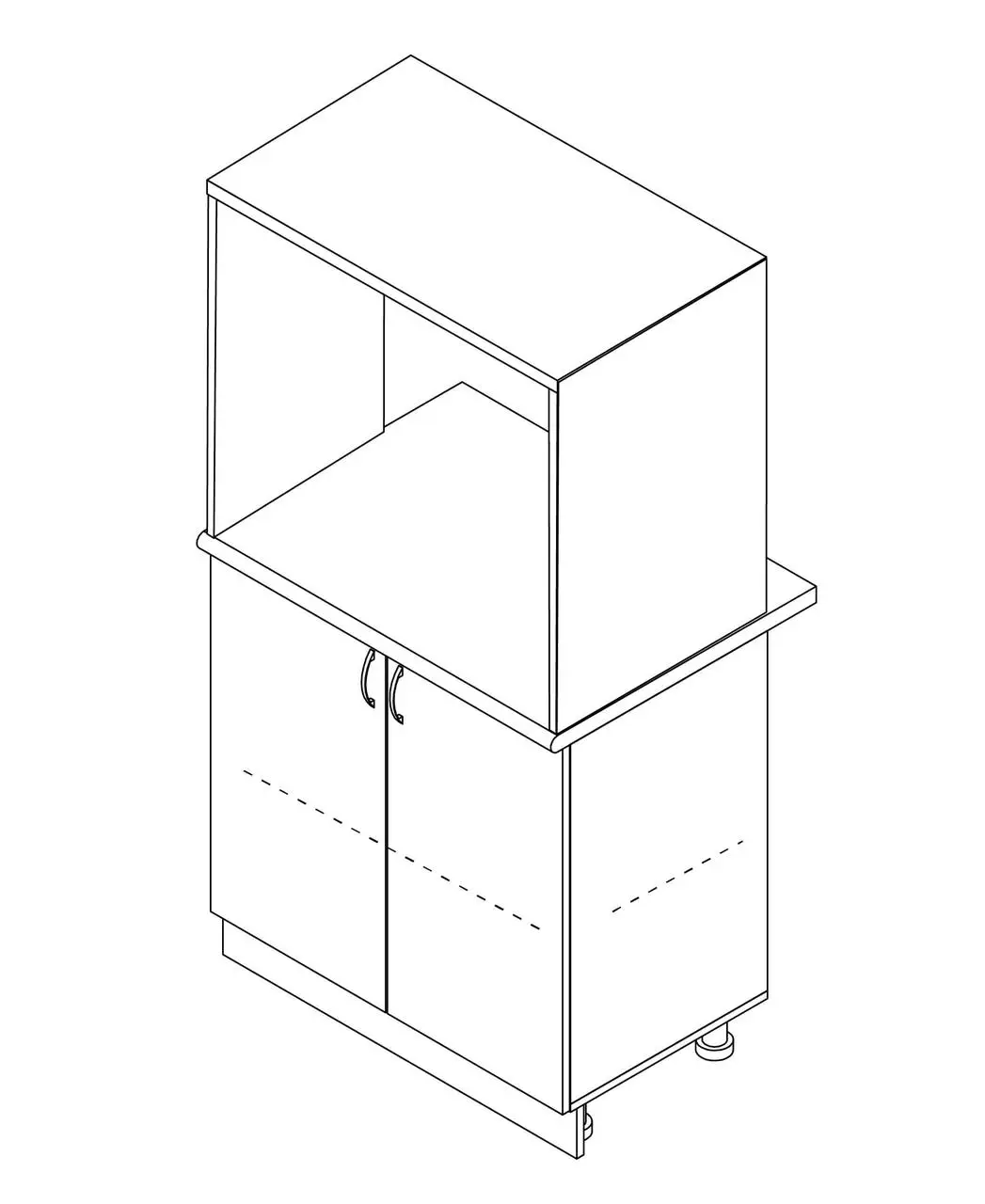 Тумба МАКСИ-Мебель двухдверная без ящиков с отделом под МХ печь со столешницей 0,6 (10652) - фото 2