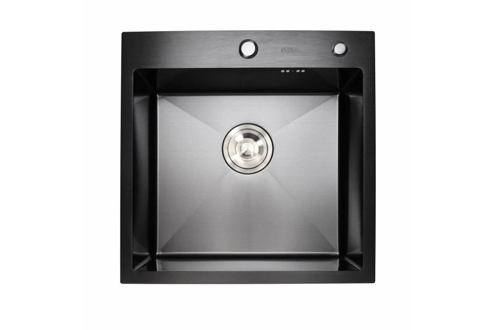 Мойка для кухни Platinum Handmade PVD с корзиной и дозатором 50х50х22 см 3,0/1,5 мм Черный (374768) Мойка для кухни Platinum Handmade PVD с корзиной и дозатором 50х50х22 см 3,0/1,5 мм Черный (374768)