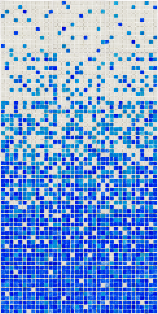 Мозаїка скляна AquaMo MX25-1-01-2-02-03 розтяжка градієнт 1912x317x4 мм в спа хамам ванну Біло-блакитний (004107)