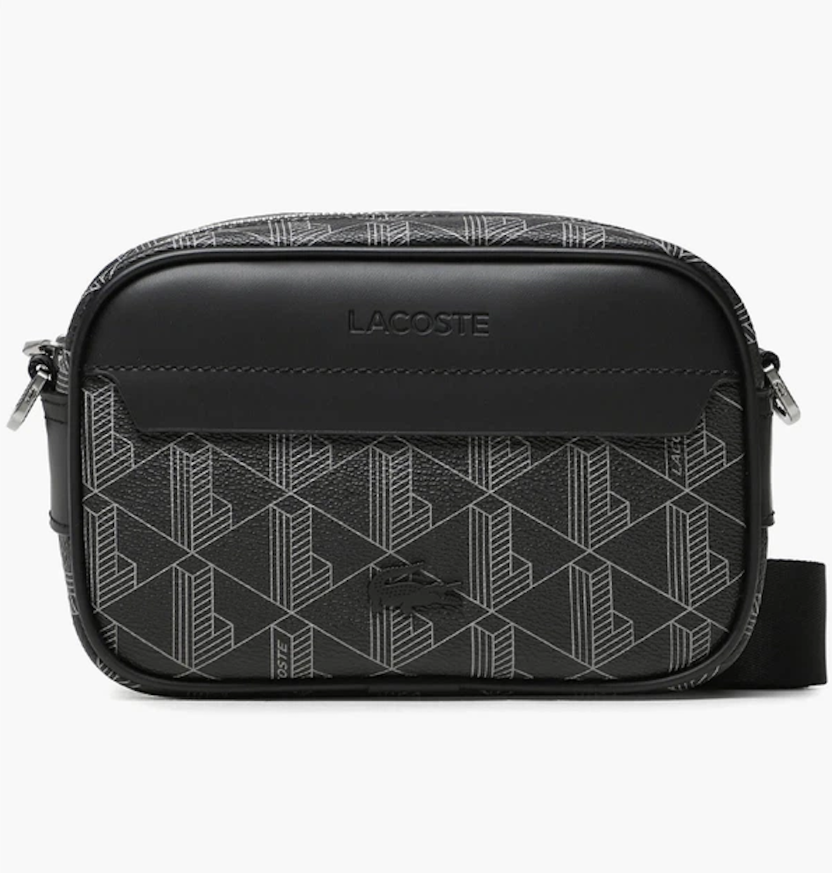 Сумка через плечо Lacoste Monogram 20x13 см Черный