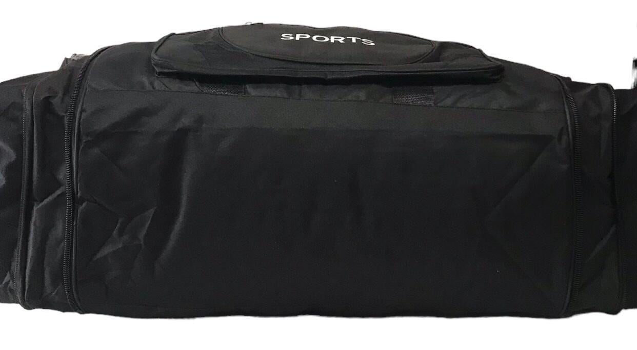 Сумка дорожная с боковыми карманами и длинным ремнем через плечо 60 л Черный (613) - фото 4