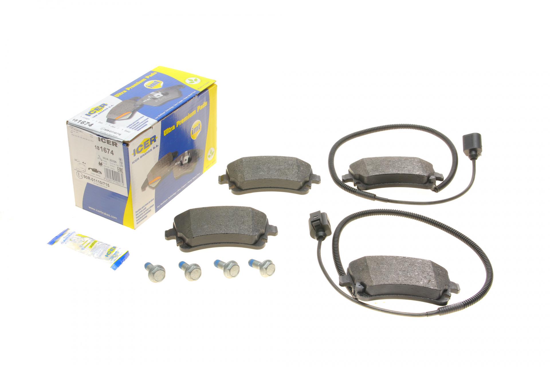 Колодки тормозные задние ICER Audi A4 04-08/A6 95-/A8 02-10/VW Phaeton 02-16 +датчики (181674)