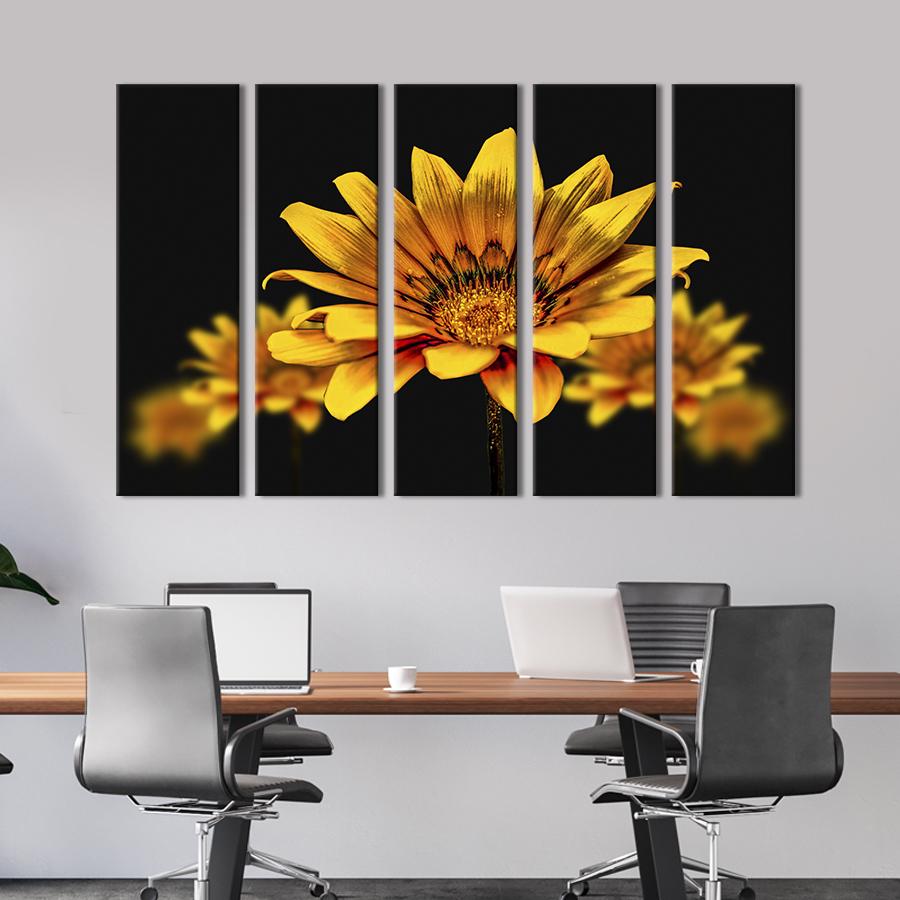 Картина на холсте Хрупкая красота жёлтых цветов 87x50 см (831-51)