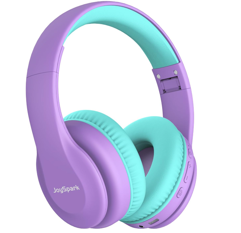 Наушники детские беспроводные JoySpark Bluetooth 5.3/60 ч работы/ограничения громкости 85/94 дБ/с микрофоном/накладные Фиолетовый (3027322278)
