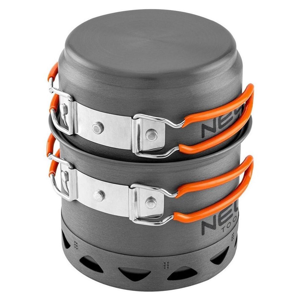 Туристический набор кастрюль Neo Tools 2в1 Серебристый/Оранжевый (63-144)