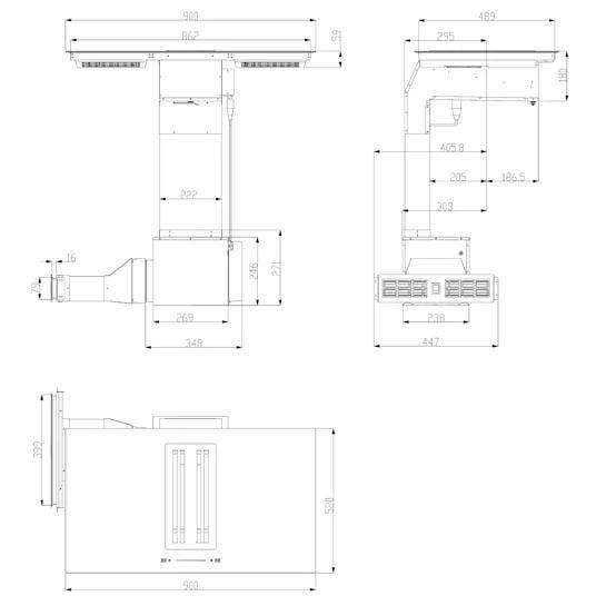 Плита індукційна KLARSTEIN Full House 2,0 DownAir System із вбудованою витяжкою 271 м³/год (10035259) - фото 9