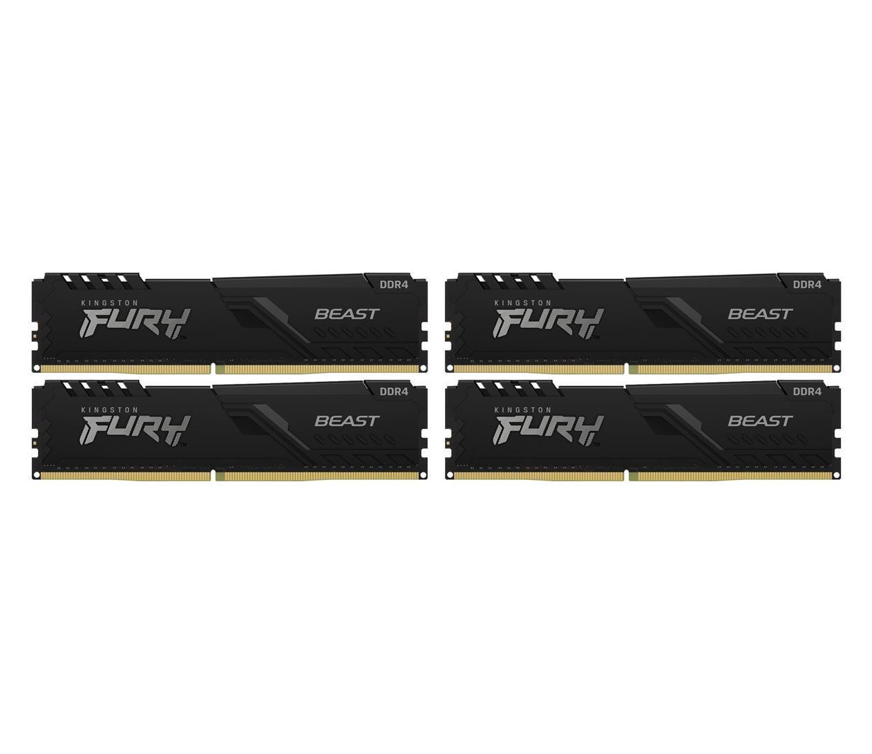 Оперативна пам'ять для ПК Kingston FURY 128 GB 4x32 GB DDR4 3200 MHz Beast (KF432C16BBK4/128)