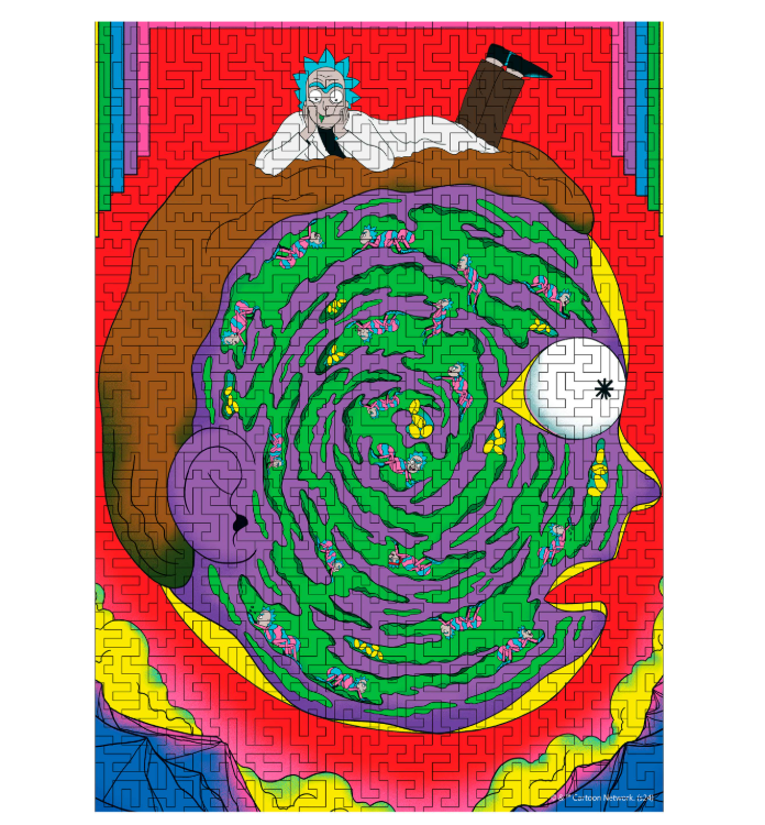 Пазл-лабиринт деревянный Woods Story Rick & Morty Глубины сознания Рика L (wsrm004-L)