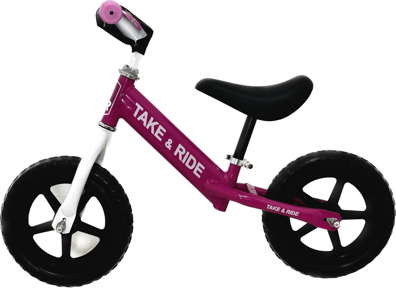 Беговел детский Take&Ride RB-50 на полиуретановых колесах Eva от 2 лет Розово-белый