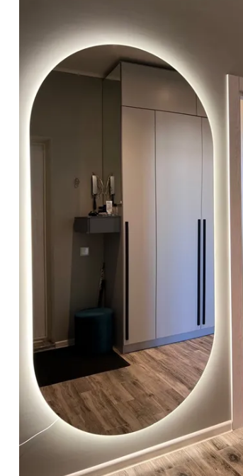 Зеркало настенное овальное с фоновой LED подсветкой 190х90 см (26643281)